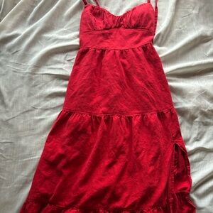 Hollister Red Maxi Open Back dress